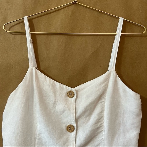 Urban Outfitters | Linen Button Down Front Strappy Back Mini Dress White Size S - Picture 4 of 14